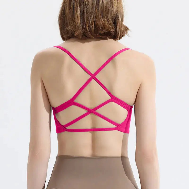 Smoes Wellness cross-back padded yoga sports bra for women