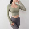 Smoes Wellness layered long-sleeve running top with built-in support for women